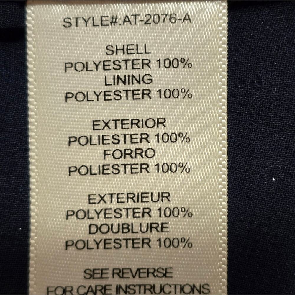 Aryn K. Navy Blue and Gold Babydoll V-Neck Blouse Size Small New - Picture 6 of 8